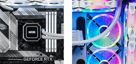 XMG SECTOR X White Gaming-PC closeup