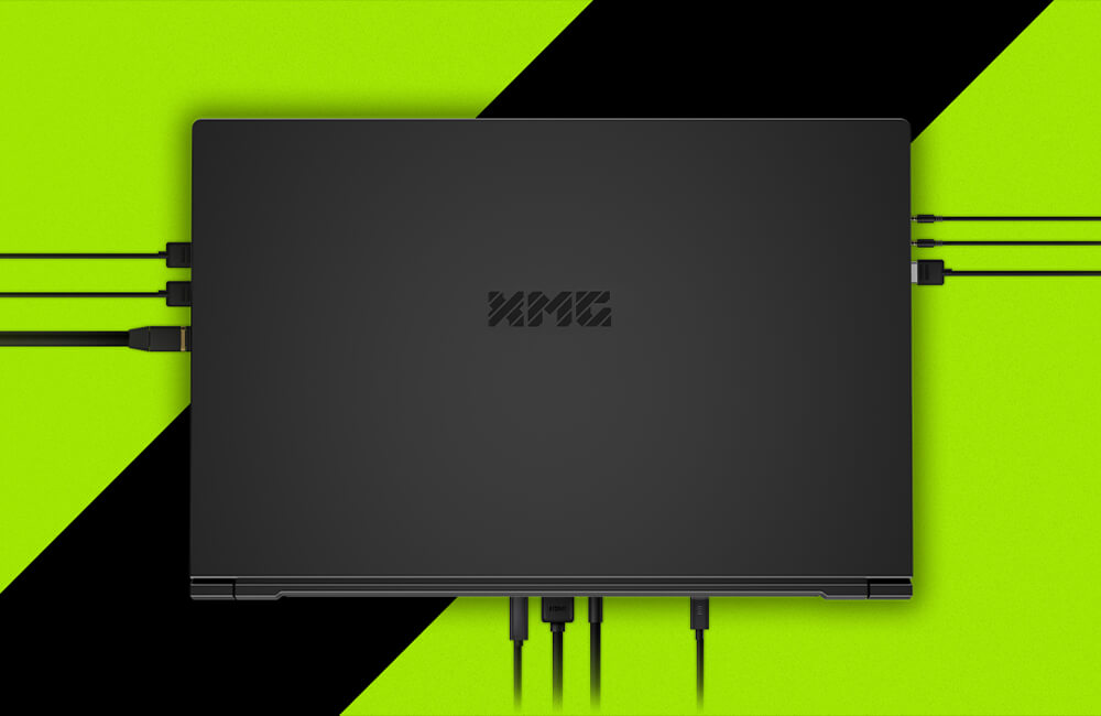 XMG PRO Gaming-Laptop connections
