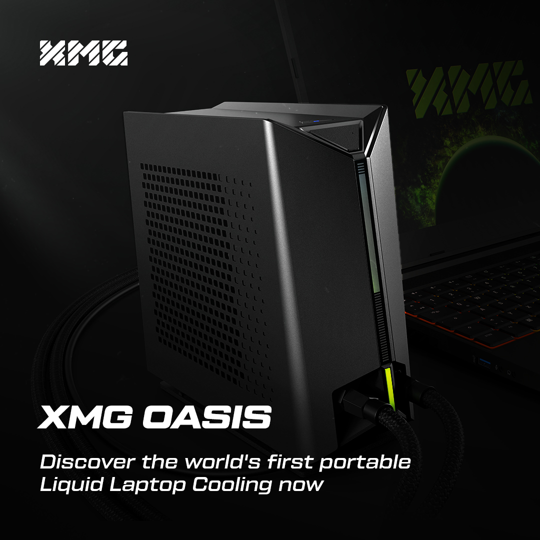 XMG OASIS  The world's first portable Liquid Laptop Cooling