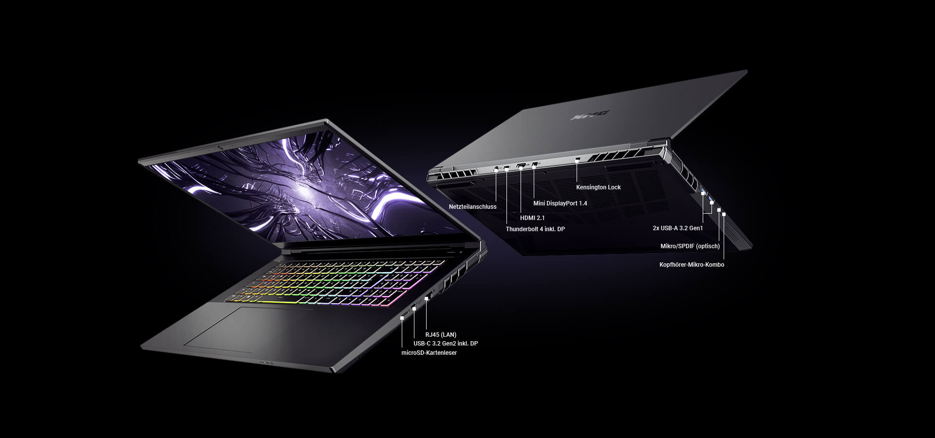 XMG PRO 15 E22 LP Feature 06 Ports DE