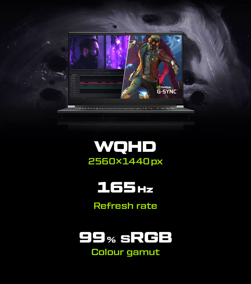 XMG PRO 17 E22 LP Feature 03 Display WQHD mobile EN