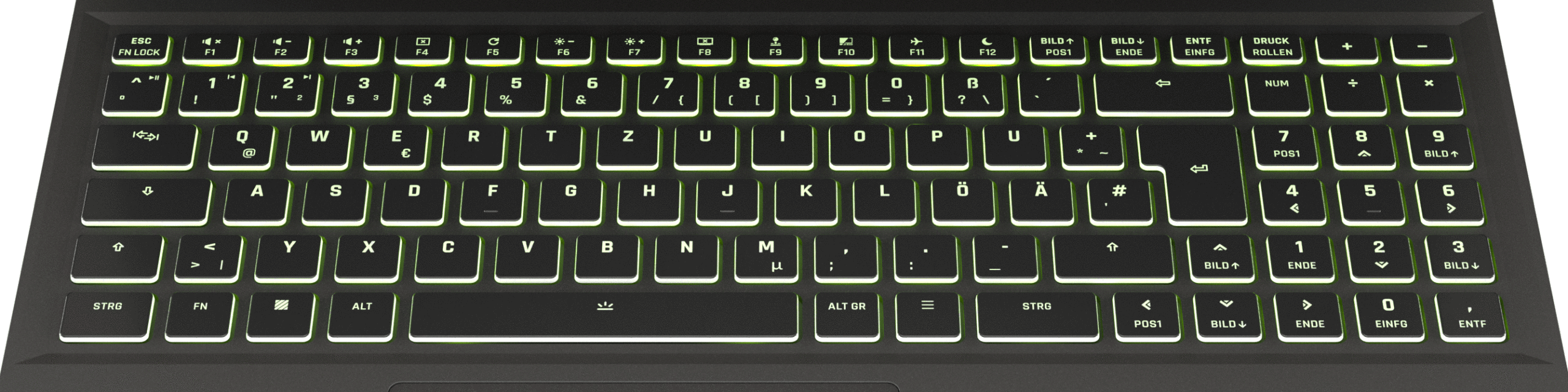 Keyboard layout of the XMG APEX and CORE series