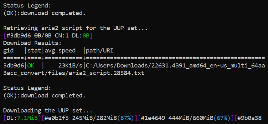 uup dump download progress