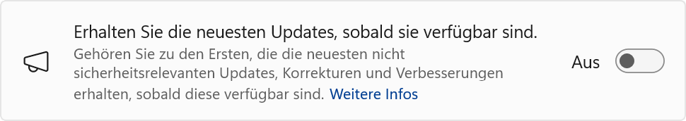 windows updates very latest setting off de