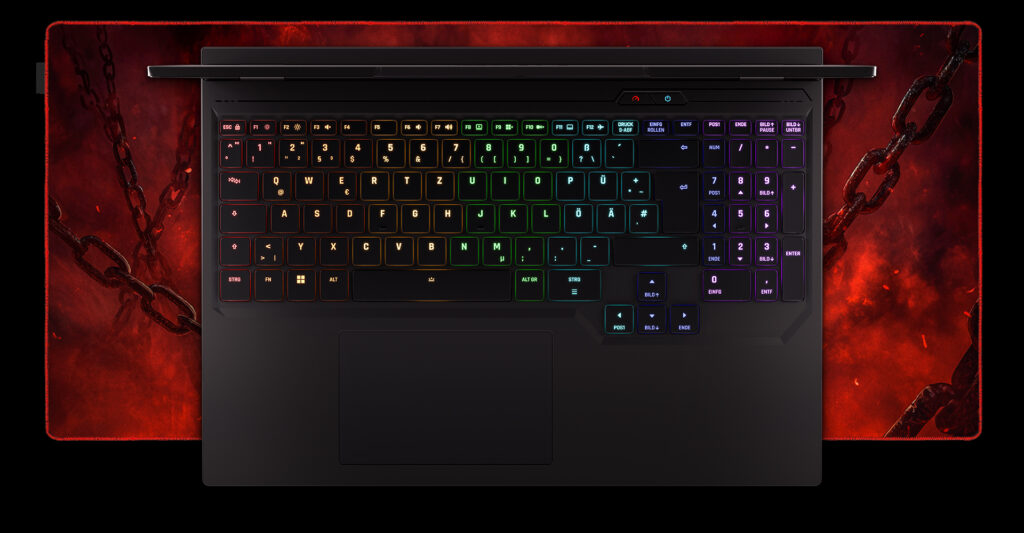 XMG APEX 16 MAX (M25) gaming laptop keyboard