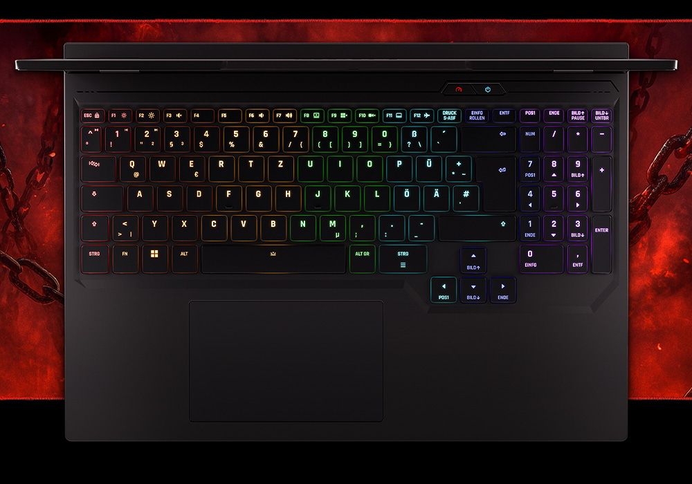 XMG APEX 16 MAX M25 LP Feature 04 Keyboard Mobile