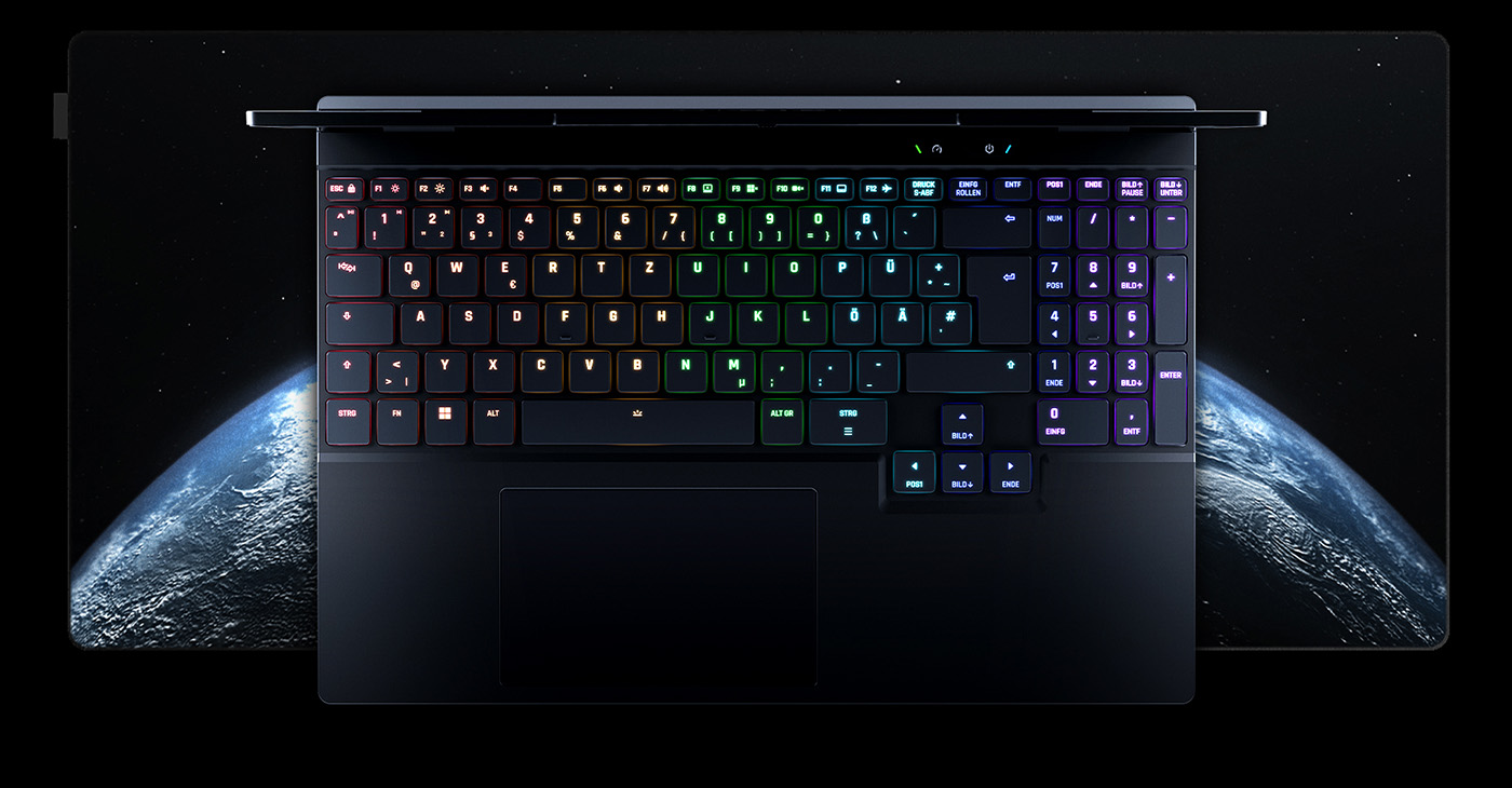 XMG FUSION 15 L25 LP Feature 09 Keyboard Desktop
