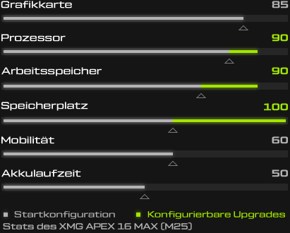 XMG APEX Performance Stats