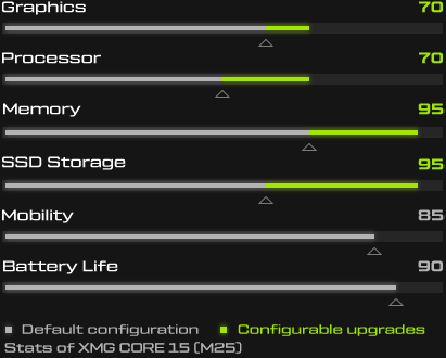 XMG CORE Performance Stats