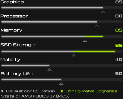 XMG FOCUS Performance Stats