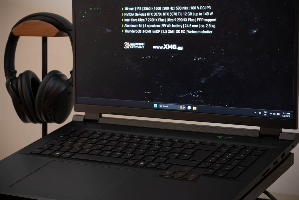 XMG PRO 18 Gaming Laptop (front right)