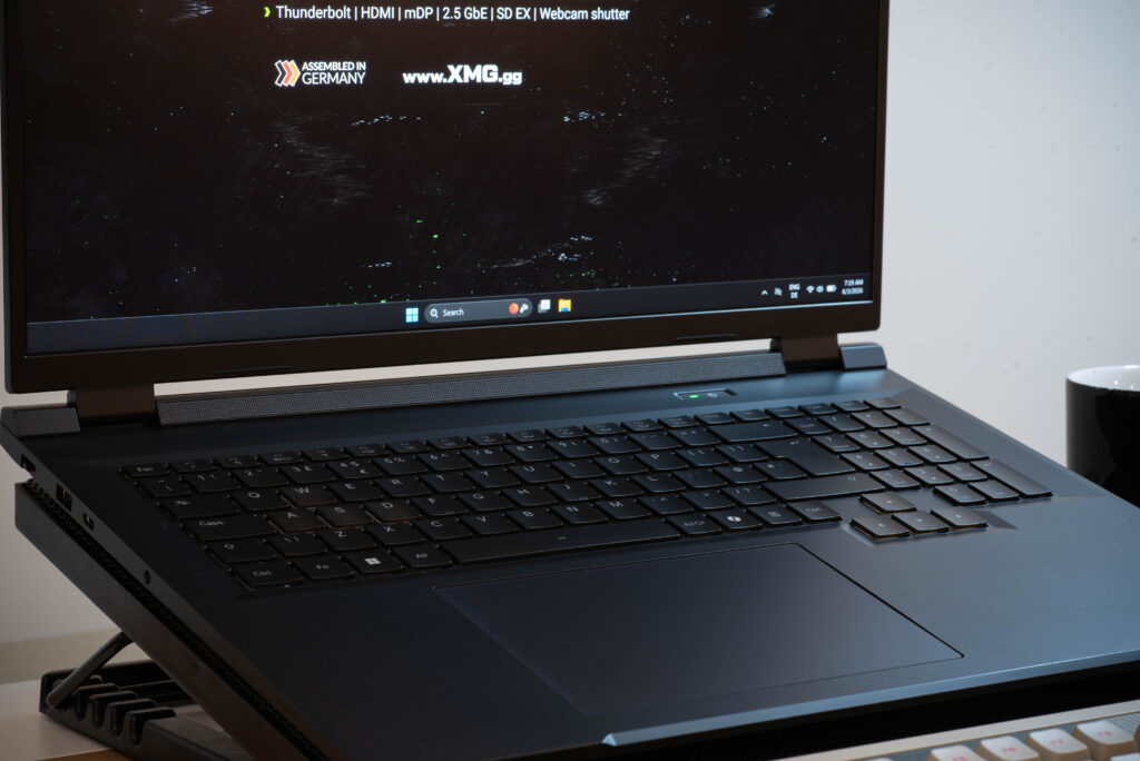 XMG PRO 18 Gaming Laptop (front left)