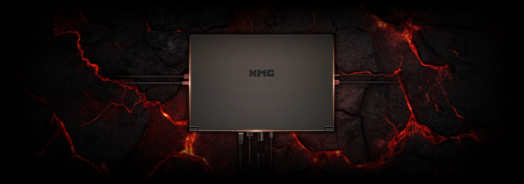 XMG APEX 17 (M25) Gaming-Laptop, Ansicht aller Laptop-Anschlüsse